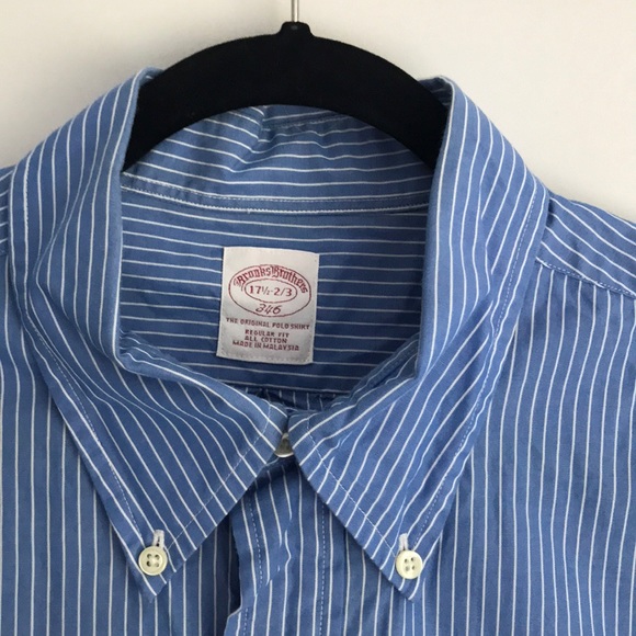 BROOKS BROTHERS BUTTON DOWN 2/3 SLEEVE SHIRT - Picture 2 of 4
